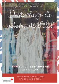 Destockage Vêtements d'été - Vestiboutique solidaire. Le samedi 14 septembre 2019 à CAHORS. Lot.  13H30